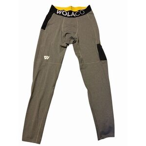 Wolaco Pants Mens Large Gray Tights Athletic Stretch Training Running